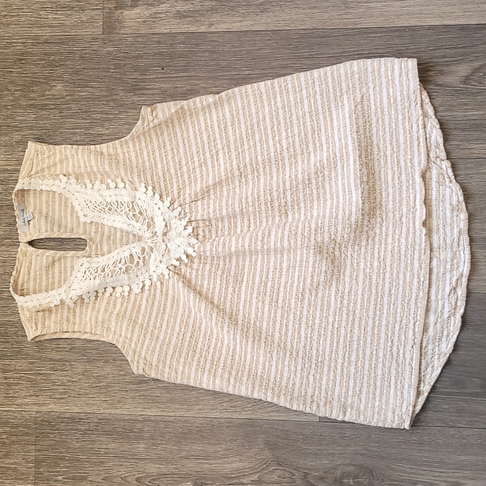 White Birch Linen Blend Tank Top Size Large